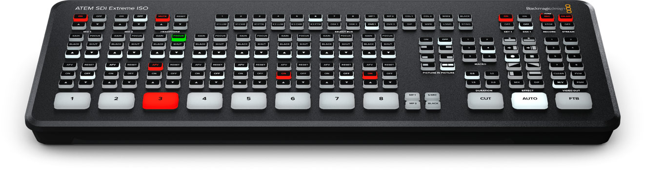 Blackmagic ATEM SDI Extreme ISO Blackmagic ATEM SDI Extreme ISO – Eight-input SDI video switcher
